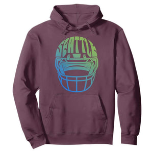 Seattle Northwest Fan Pride Hoodie Vintage Football Helmet Sports Graphic