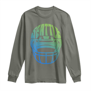 Seattle Northwest Fan Pride Long Sleeve Shirt Vintage Football Helmet Sports Graphic
