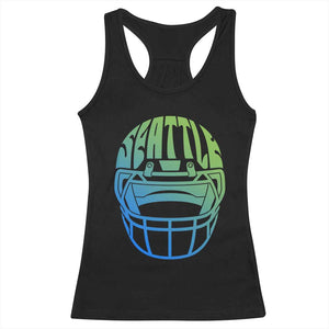 Seattle Northwest Fan Pride Racerback Tank Top Vintage Football Helmet Sports Graphic