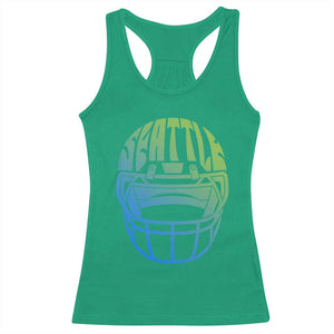 Seattle Northwest Fan Pride Racerback Tank Top Vintage Football Helmet Sports Graphic