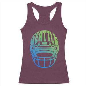 Seattle Northwest Fan Pride Racerback Tank Top Vintage Football Helmet Sports Graphic