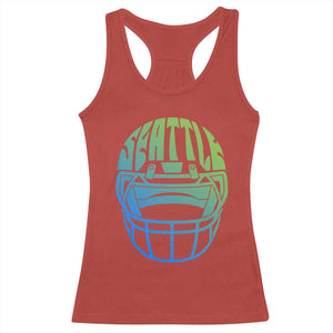 Seattle Northwest Fan Pride Racerback Tank Top Vintage Football Helmet Sports Graphic