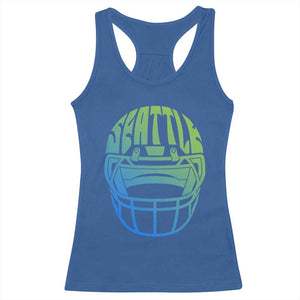 Seattle Northwest Fan Pride Racerback Tank Top Vintage Football Helmet Sports Graphic