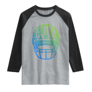 Seattle Northwest Fan Pride Raglan Shirt Vintage Football Helmet Sports Graphic