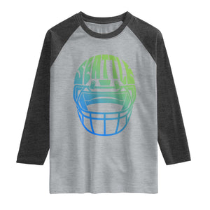 Seattle Northwest Fan Pride Raglan Shirt Vintage Football Helmet Sports Graphic