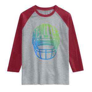Seattle Northwest Fan Pride Raglan Shirt Vintage Football Helmet Sports Graphic