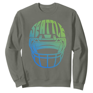 Seattle Northwest Fan Pride Sweatshirt Vintage Football Helmet Sports Graphic