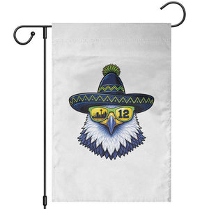 Sombrero Eagle With Neon Skyline Sunglasses Garden Flag Emerald City Pride