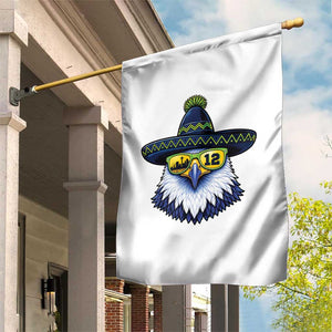 Sombrero Eagle With Neon Skyline Sunglasses Garden Flag Emerald City Pride