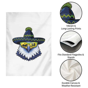 Sombrero Eagle With Neon Skyline Sunglasses Garden Flag Emerald City Pride