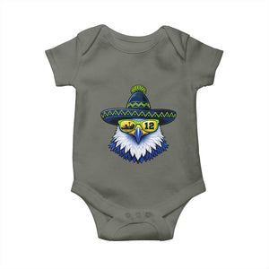 Sombrero Eagle With Neon Skyline Sunglasses Baby Onesie Emerald City Pride