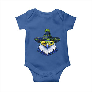 Sombrero Eagle With Neon Skyline Sunglasses Baby Onesie Emerald City Pride