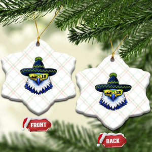 Sombrero Eagle With Neon Skyline Sunglasses Ceramic Ornament Emerald City Pride