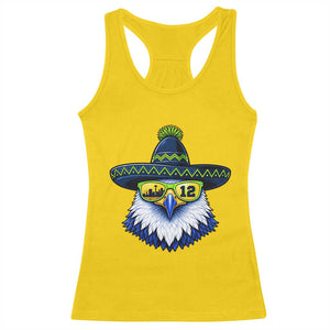 Sombrero Eagle With Neon Skyline Sunglasses Racerback Tank Top Emerald City Pride