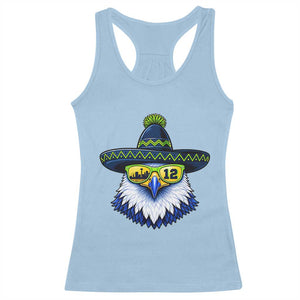 Sombrero Eagle With Neon Skyline Sunglasses Racerback Tank Top Emerald City Pride