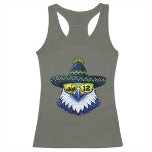 Sombrero Eagle With Neon Skyline Sunglasses Racerback Tank Top Emerald City Pride