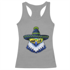 Sombrero Eagle With Neon Skyline Sunglasses Racerback Tank Top Emerald City Pride