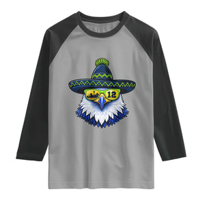 Sombrero Eagle With Neon Skyline Sunglasses Raglan Shirt Emerald City Pride