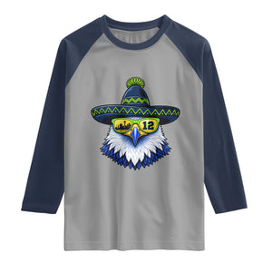 Sombrero Eagle With Neon Skyline Sunglasses Raglan Shirt Emerald City Pride
