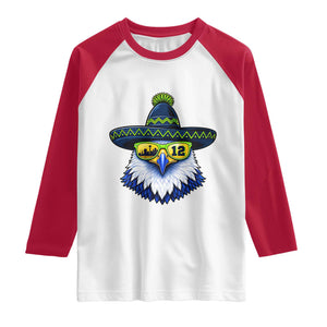 Sombrero Eagle With Neon Skyline Sunglasses Raglan Shirt Emerald City Pride