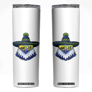 Sombrero Eagle With Neon Skyline Sunglasses Skinny Tumbler Emerald City Pride