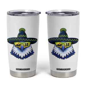 Sombrero Eagle With Neon Skyline Sunglasses Tumbler Cup Emerald City Pride