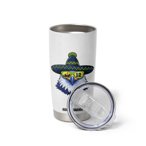 Sombrero Eagle With Neon Skyline Sunglasses Tumbler Cup Emerald City Pride