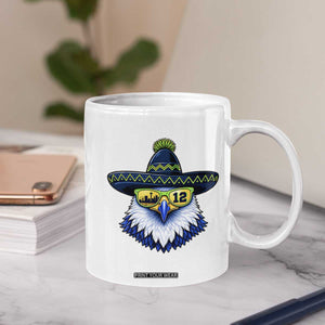 Sombrero Eagle With Neon Skyline Sunglasses Coffee Mug Emerald City Pride