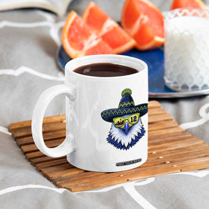 Sombrero Eagle With Neon Skyline Sunglasses Coffee Mug Emerald City Pride