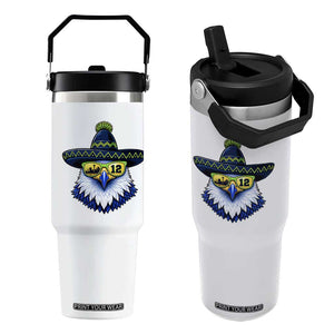 Sombrero Eagle With Neon Skyline Sunglasses Flip Straw Tumbler Emerald City Pride