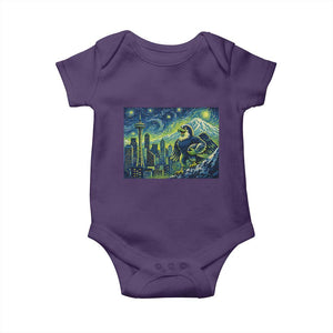Starry Night Seattle Skyline Eagle Baby Onesie Vintage Football Fan Pacific Northwest Pride