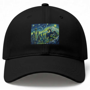 Starry Night Seattle Skyline Eagle Baseball Cap Vintage Football Fan Pacific Northwest Pride