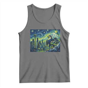 Starry Night Seattle Skyline Eagle Tank Top Vintage Football Fan Pacific Northwest Pride