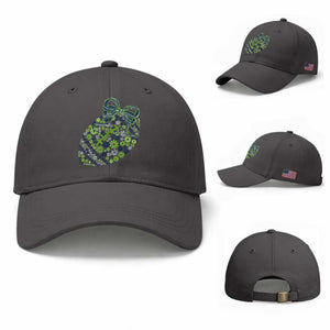 Floral Football With Bow Green And Blue Baseball Cap Game Day Sports Fan