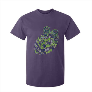 Floral Football With Bow Green And Blue T Shirt For Kid Game Day Sports Fan TS12 Purple Print Your Wear