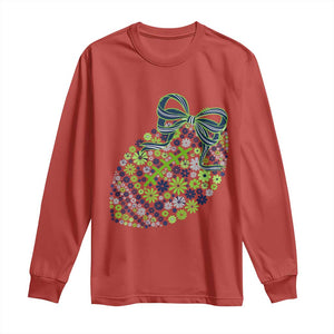 Floral Football With Bow Green And Blue Long Sleeve Shirt Game Day Sports Fan TS12 Red Print Your Wear