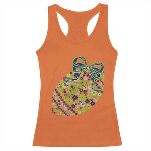 Floral Football With Bow Green And Blue Racerback Tank Top Game Day Sports Fan TS12 Orange Print Your Wear