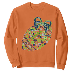 Floral Football With Bow Green And Blue Sweatshirt Game Day Sports Fan TS12 Orange Print Your Wear