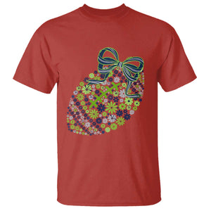 Floral Football With Bow Green And Blue T Shirt Game Day Sports Fan TS12 Red Print Your Wear