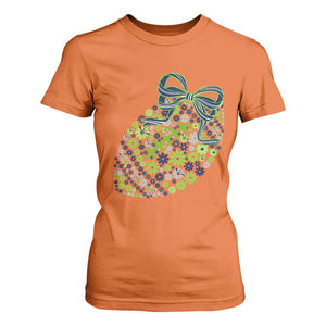 Floral Football With Bow Green And Blue T Shirt For Women Game Day Sports Fan TS12 Orange Print Your Wear