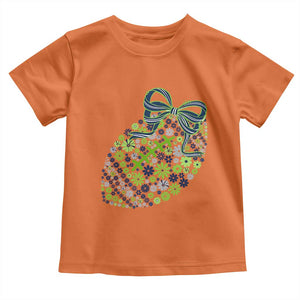 Floral Football With Bow Green And Blue Toddler T Shirt Game Day Sports Fan TS12 Orange Print Your Wear