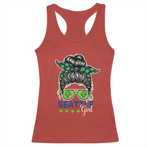 Seattle Girl Football Racerback Tank Top Messy Bun Game Day Sports Fan