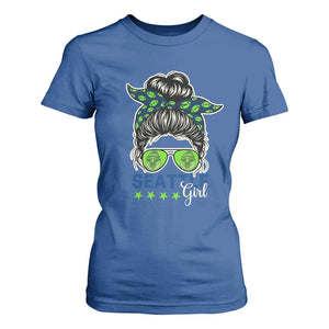 Seattle Girl Football T Shirt For Women Messy Bun Game Day Sports Fan