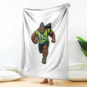 SeaSquatch Football Fan Throw Blanket Bigfoot Seattle Sports Pride Graphic
