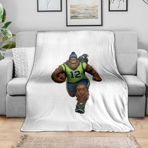 SeaSquatch Football Fan Throw Blanket Bigfoot Seattle Sports Pride Graphic