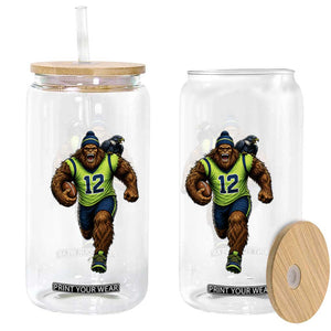 SeaSquatch Football Fan Glass Can Bigfoot Seattle Sports Pride Graphic