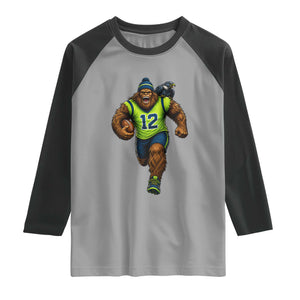 SeaSquatch Football Fan Raglan Shirt Bigfoot Seattle Sports Pride Graphic