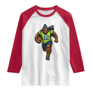 SeaSquatch Football Fan Raglan Shirt Bigfoot Seattle Sports Pride Graphic