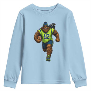 SeaSquatch Football Fan Youth Sweatshirt Bigfoot Seattle Sports Pride Graphic