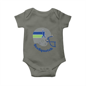 SeaSquatch Bigfoot Football Helmet Baby Onesie Seattle Sports Fan Pride
